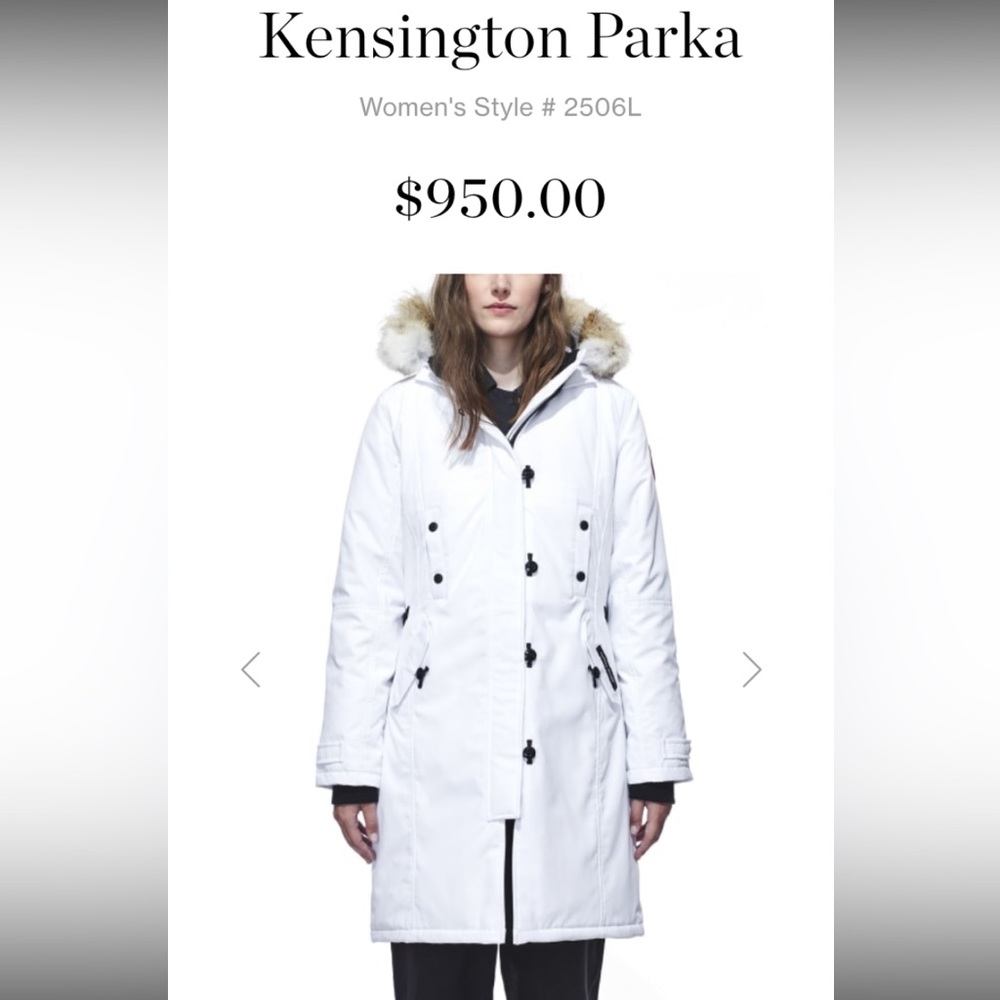 White Medium Canada Goose Kensington Parka